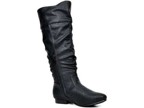 DREAM PAIRS Women S Flat Knee High Boots Black Pu Size 9 0 9kBP