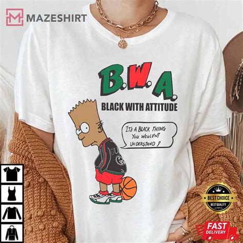 Bart Simpson Bwa Black With Attitude 90s Bootleg Best