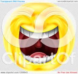 Clipart Of A 3d Yellow Smiley Emoji Emoticon Face Laughing