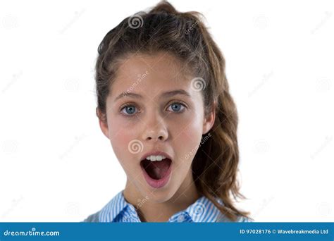 Girl With A Mouth Taped On A White Background Royalty Free Stock