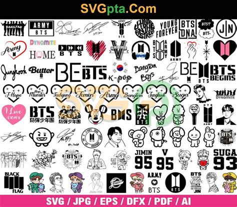 Bts Bundle Svg Bts Svg Kpop Svg Bts Vector Bts Clipart Boybandsvg