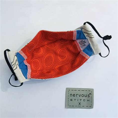 Washable Face Mask With Filter Pocket And Nose Wire By Nervous Stitch