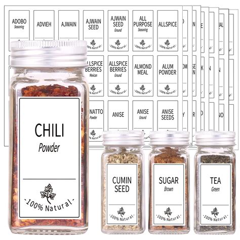 Buy Swommoly 48 Glass Spice Jars With 806 White Spice Labels Chalk Marker And Funnel Complete