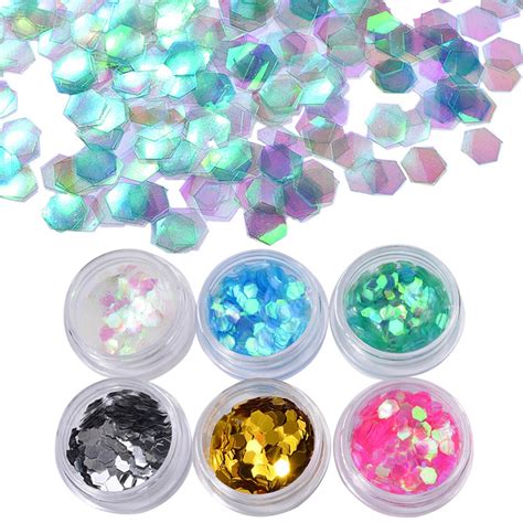 Lucency Semi Transparent Chromatic Hexagon Nail Sequins Mermaid Flake