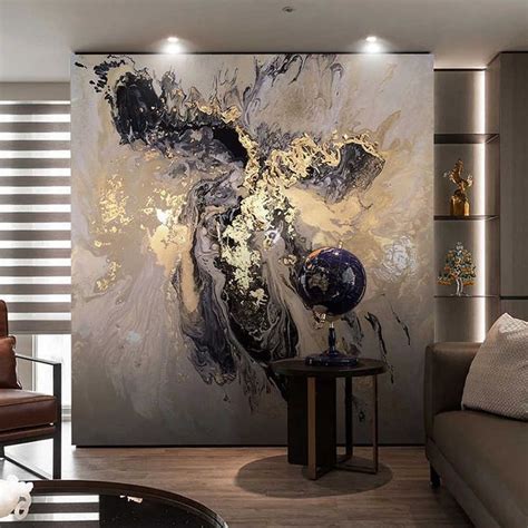 Custom 3d Wall Mural Wallpaper Abstract Golden Landscape Art Wall