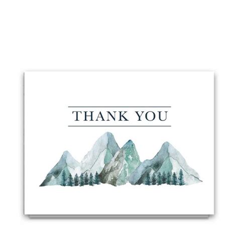 Sympathy Thank You Note Mountain Theme Printable File