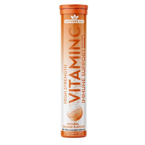 Vitamin C 1000mg Effervescent Orange Flavour 20s The Natural Dispensary