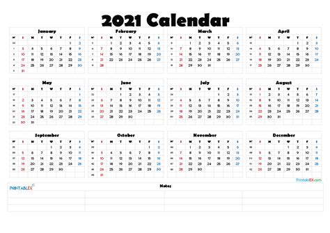Free Cute Printable Calendar 2021 21ytw154
