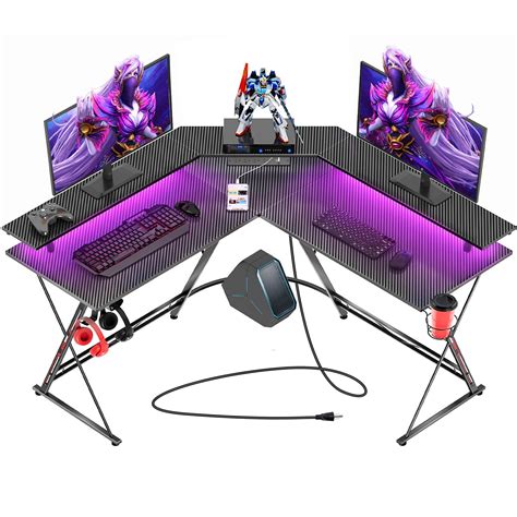 Buy Seven Warrior Gaming Desk 504 With Led Lights And Power Outlets L