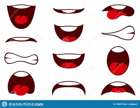 Vector Illustrations Of Cartoon Mouth Expressions Stock Vector