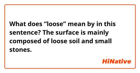 What Does Loose Mean By In This Sentence The Surface Is Mainly