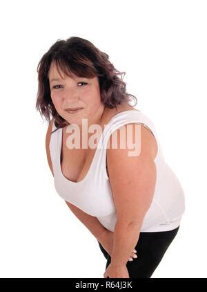 Photo Of Cheerful Overweight Black Lady With Fitness Mat Stock Photo
