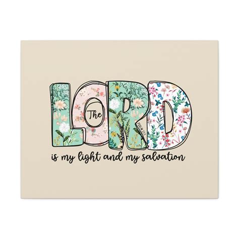 Scripture Walls Light And My Salvation Floral Psalm 27:1 Bible Verse