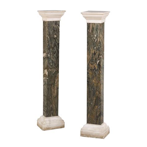 Stone Square Columns With Natural White Marble Cover And Base China