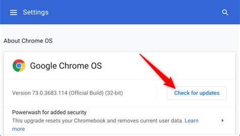 There you will see the version that's running on your chromebook. How to Update Your Chromebook
