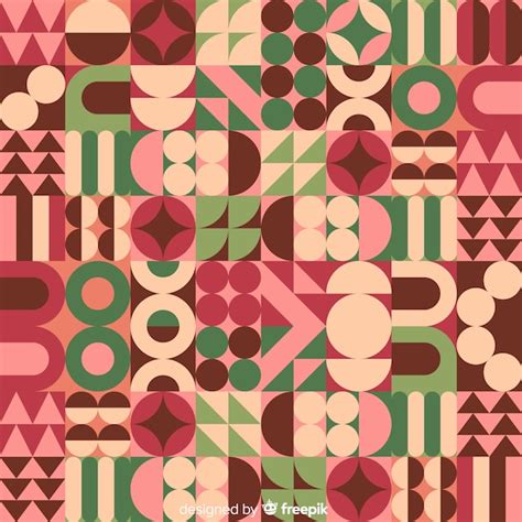 Free Vector Colorful Geometric Shapes Mosaic Background