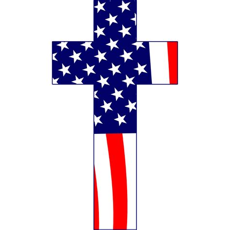 American Flag Cross 5 Sticker Usamm