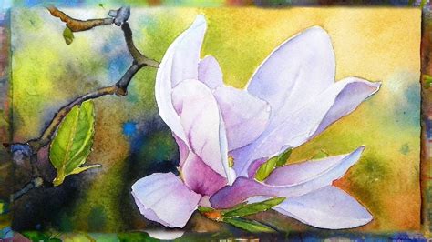 Painting nature & animals ! How to Paint the Magnolia Flower, Watercolor Painting ...