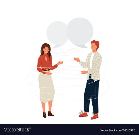 Pair People Talking Background Young Royalty Free Vector