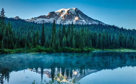 2990x1981 Lake Forest Mountain Washington State Trees Cliff Water