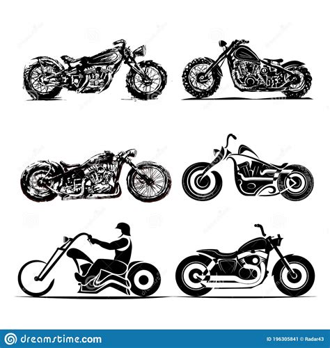 Chopper Motorcycle Silhouette Stock Illustrations 2365 Chopper