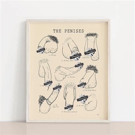 Los Penes Papel Ivory Funny Penis Types Poster Art Print Etsy M Xico