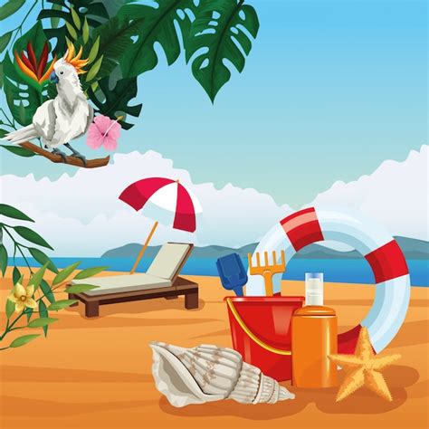 Free Vector Summer Vacations And Beach Cartoons