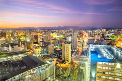 Miyazaki City Downtown Skyline Cityscape In Kyushu Japan Stock Image