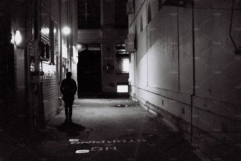 Man Standing In Alley Way ~ People Photos ~ Creative Market
