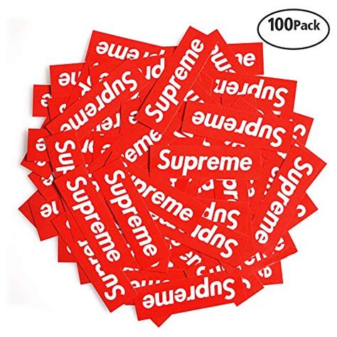 buy sticker [100 pcs 3 5 x 1 2 inch box logo] waterproof vinyl supreme