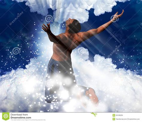 Man Into A Heavenly Light Royalty Free Stock Photo Image