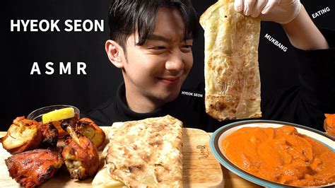 인도 먹방 쫄깃한 난 미친 버터 치킨와 탄두리 치킨 리얼먹방 India Naan Tandoori Chicken Eating Show Real Sound Asmr