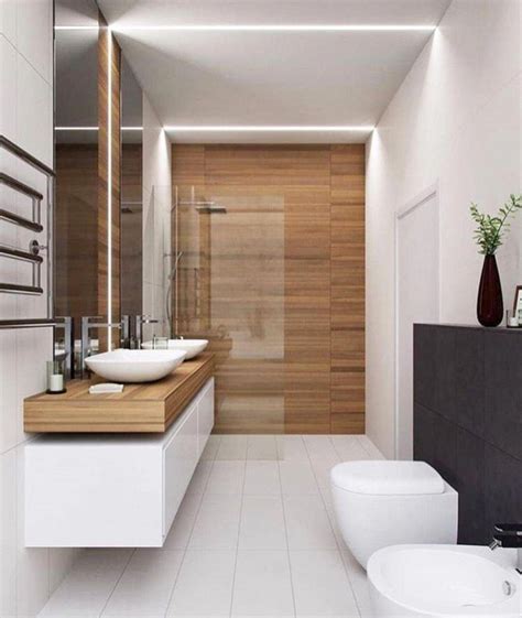 Banheiro Com Porcelanato Amadeirado Banheiros Modernos Remodela O De Casas De Banho