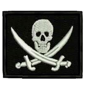 Jolly Roger Skull Embroidered Patch | Embroidered patches, Patches, Embroidered