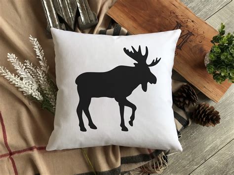 Moose Pillow Cover Wildlife Decor Antler Pillow Covers Etsy