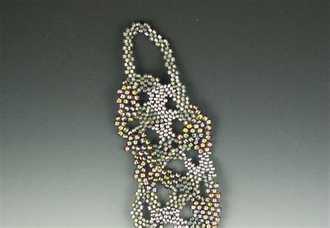 Ambrosian Beads Silver And Grey Freeform Peyote Bracelet