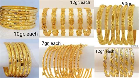 Latest Beautiful Gold Bangles Set Designs With Weightdaily Wear Gold