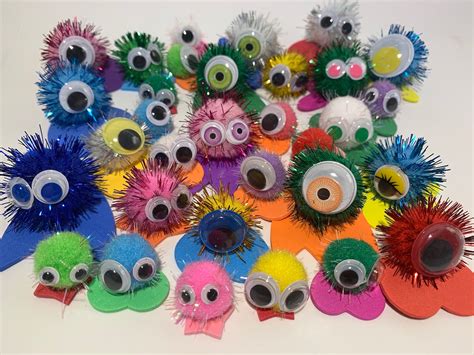 Mixed Colours Classroom Quiet Critters Pompom Creatures To Etsy Australia