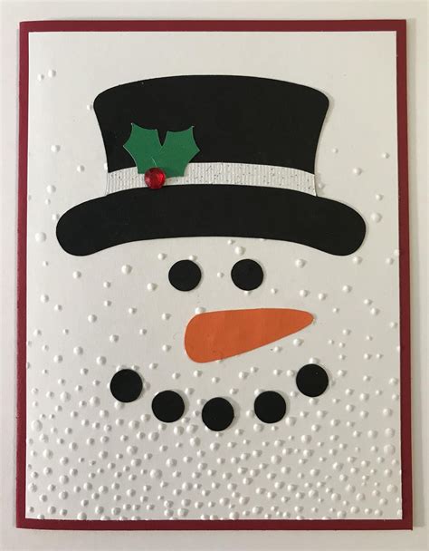 Handmade Snowman Face A2 Card Winter Christmas Snow Frosty Etsy