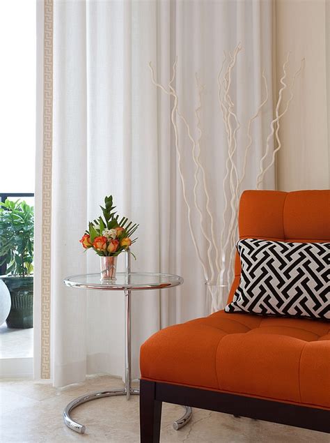 Orange And Black Interiors Living Rooms Bedrooms And