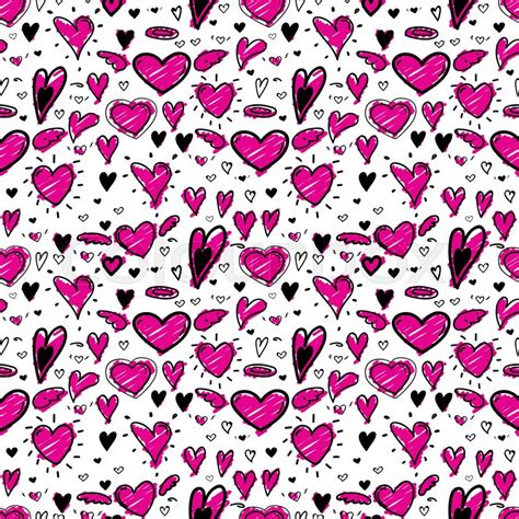 Heart Seamless Pattern Background Stock Vector Colourbox