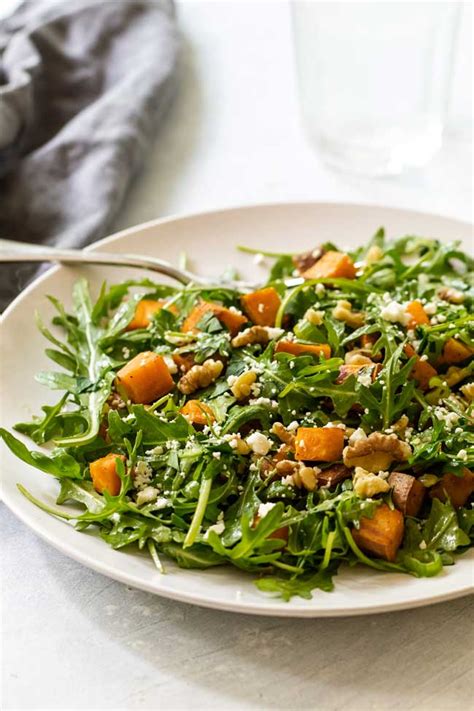 Roasted Sweet Potato And Arugula Salad Girl Gone Gourmet