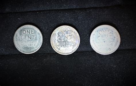 Set Of Three 1943 Steel Pennies 1943 Pds Set Zinc Plated Etsy
