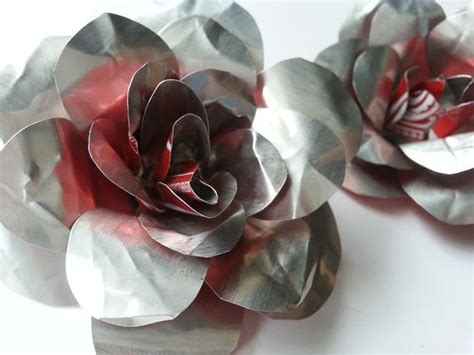 Diy Recycled Metal Rose Metal Flowers Tin Can Flowers Tin Flowers