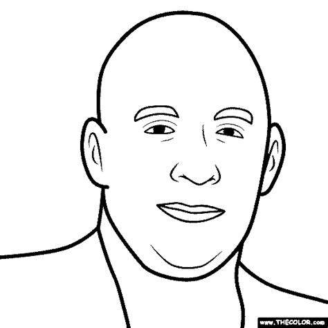 Thomas the tank engine is a sweet train character for young children to learn about the world and friendship. Vin Diesel Coloring Page