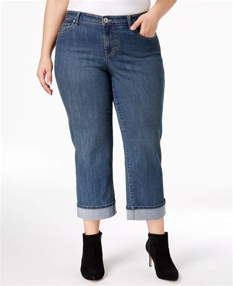Lyst Style And Co Plus Size Cuffed Capri Jeans In Blue