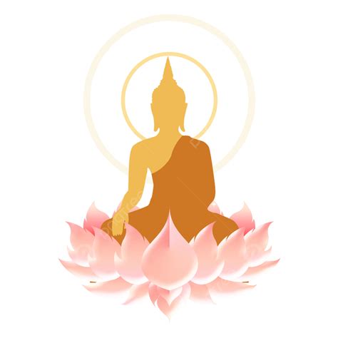 Thai Festival Makha Bucha Buddha Buddhism Monk Lotus Gold Symbol