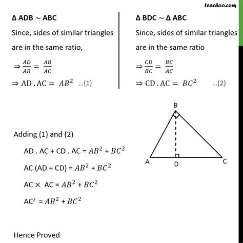 Theorem 68 Pythagoras Theorem Class 10 Chapter 6 Triangles Theo