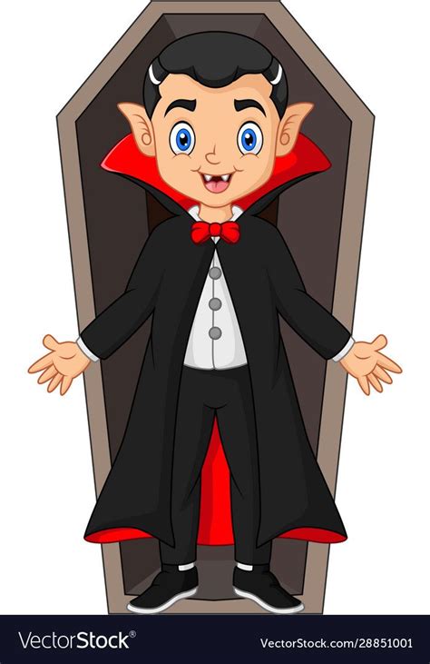 Illustration Of Cartoon Dracula In The Coffin Download A Free Preview