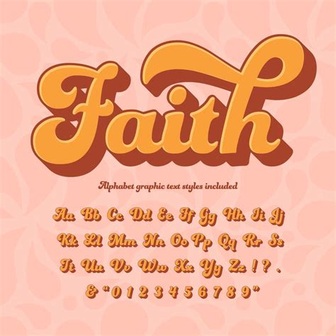 Download Faith 3d Retro Hippie Alphabet Vector Art Choose From Over A
